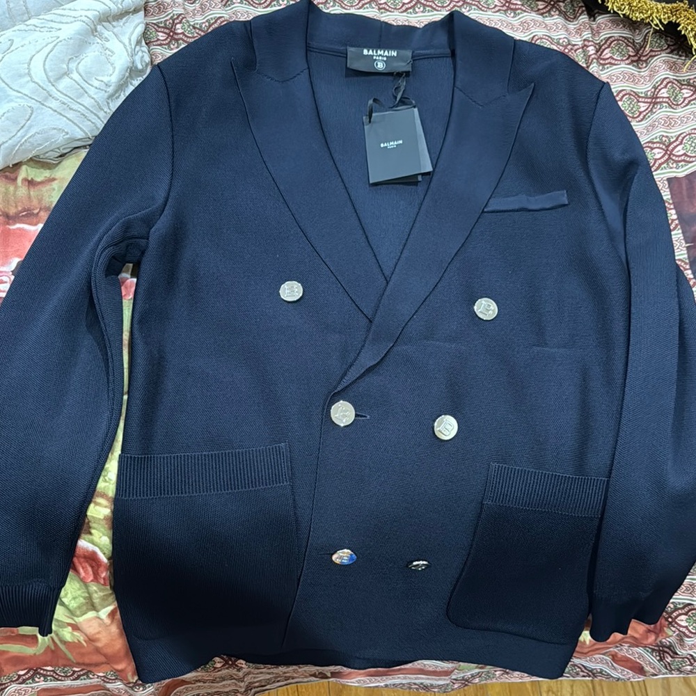 Balmain Paris Signature Blazer with Silver Buttons